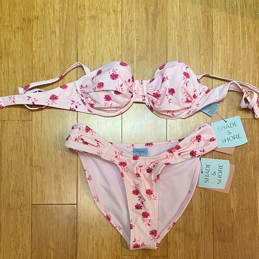 Shade & Shore Pink Floral Bikini